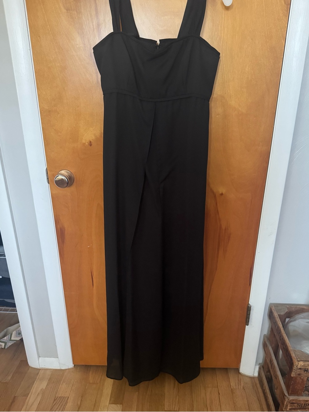 David's Bridal Black Bridesmaid/Formal Dress